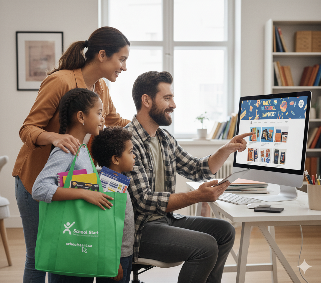 Parents shopping for school supplies