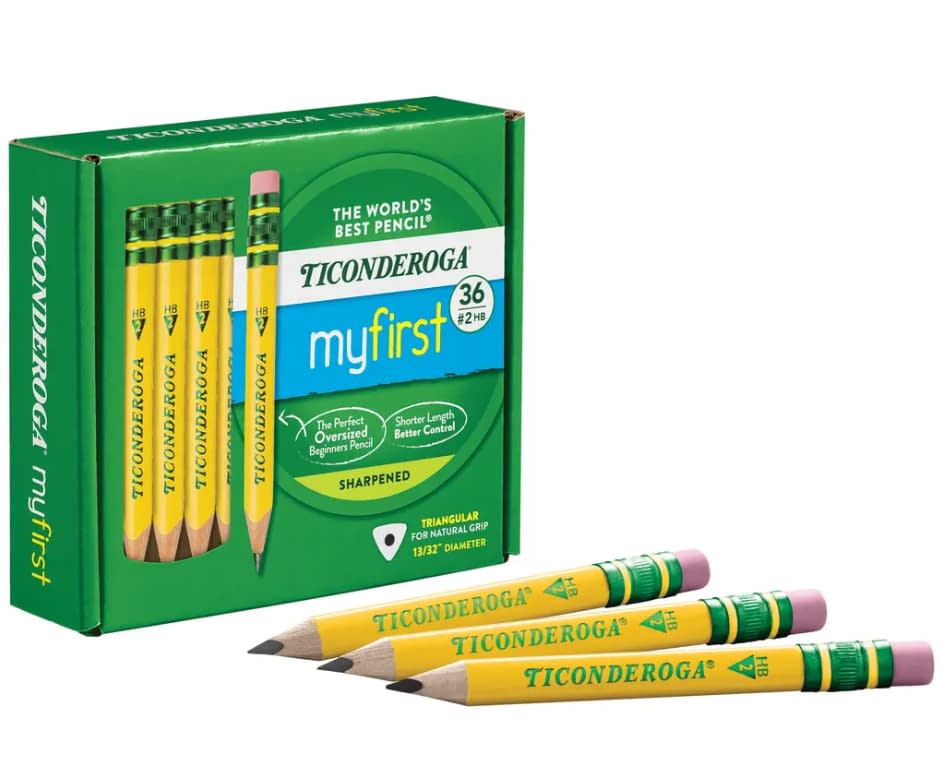 Dixon Ticonderoga My First Short Tri-Write HB #2 Pencils (with erasers) - 36 pack