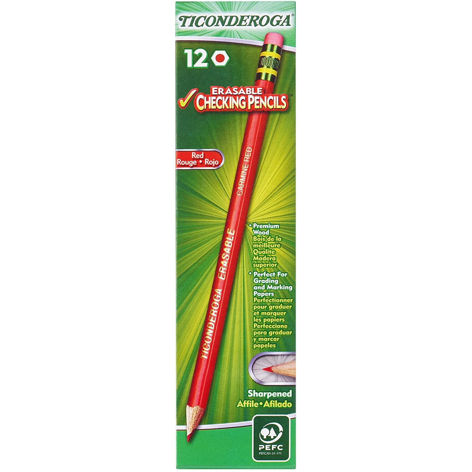 Dixon Ticonderoga Red Grading Pencil w/ Eraser
