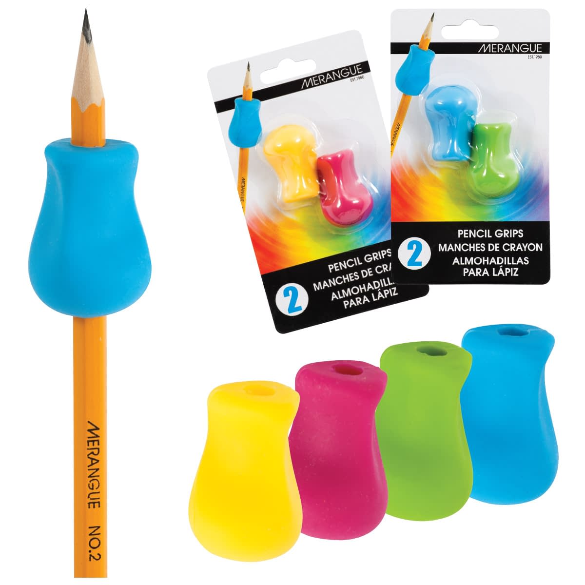 Merangue Ergonomic Pencil Grips - 2 Pack