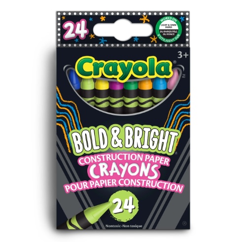Crayola Bold & Bright Construction Paper Crayons - 24 Pack