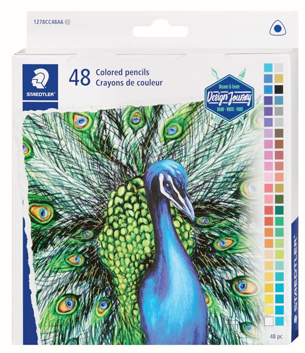 Staedtler Triangular Coloured Pencils (pre-sharpened) (48 Pack)