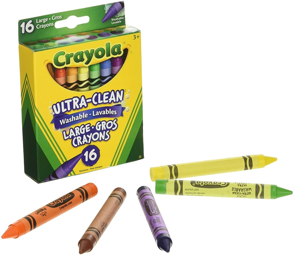 Crayola Ultra-Clean Large Washable Crayons - 16 Pack - Image 1