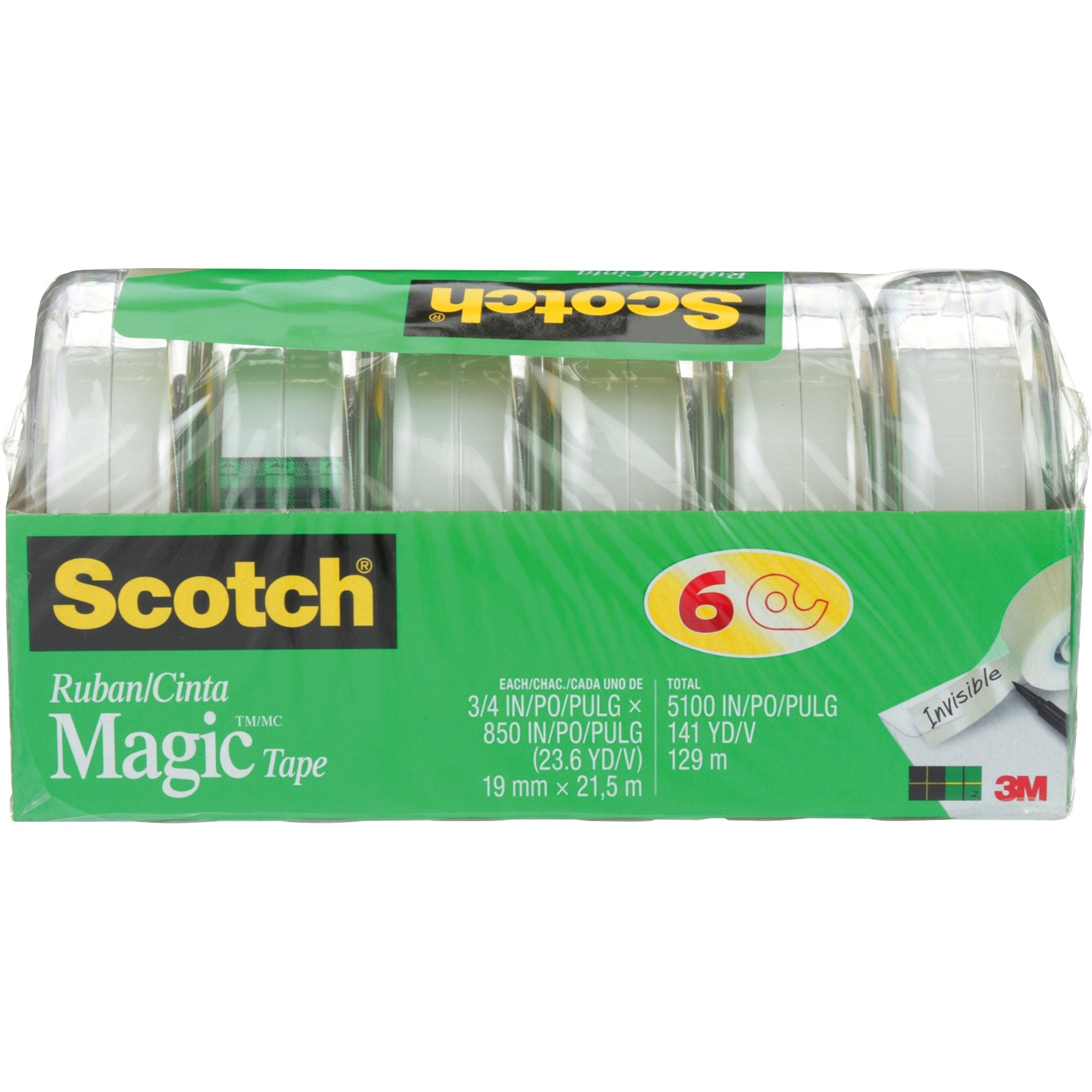 Scotch Magic Tape Dispenser (19mm x 21.5m) (6 Pack) - Image 1